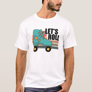 T-shirt Roulons Rouleau Patinage Patinage Retro