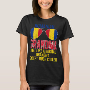 T-shirt Roumain grand-mère Roumanie Drapeau lunettes de so