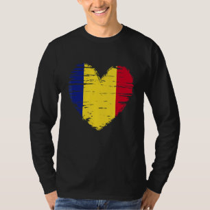 T-shirt Roumanie Coeur Roumanie Drapeau roumain Fierté rou