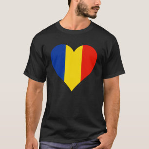 T-shirt Roumanie Drapeau Coeur Roumanie Amour Roumanie
