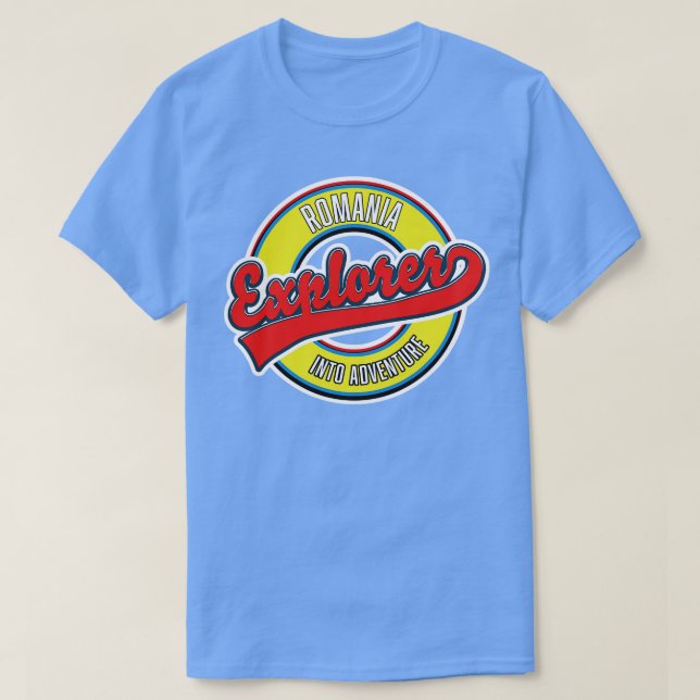 T-shirt Roumanie explorateur dans le logo aventure (Design devant)