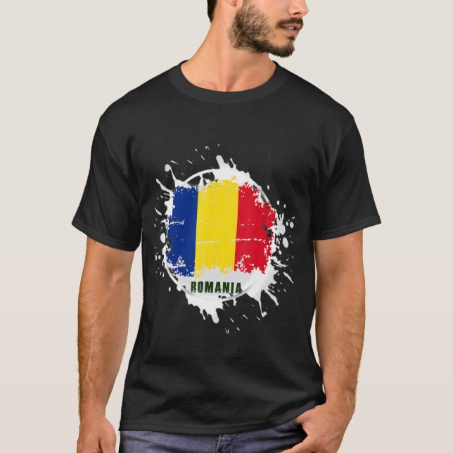 T-shirt Roumanie Splash (Devant)