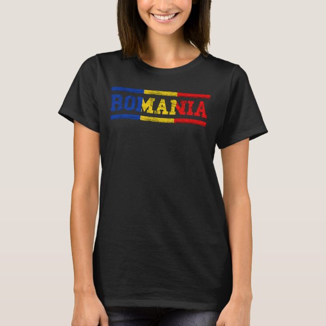 T-shirt Roumanie Voyage Roumanie Drapeau roumain Pride rou (Devant)