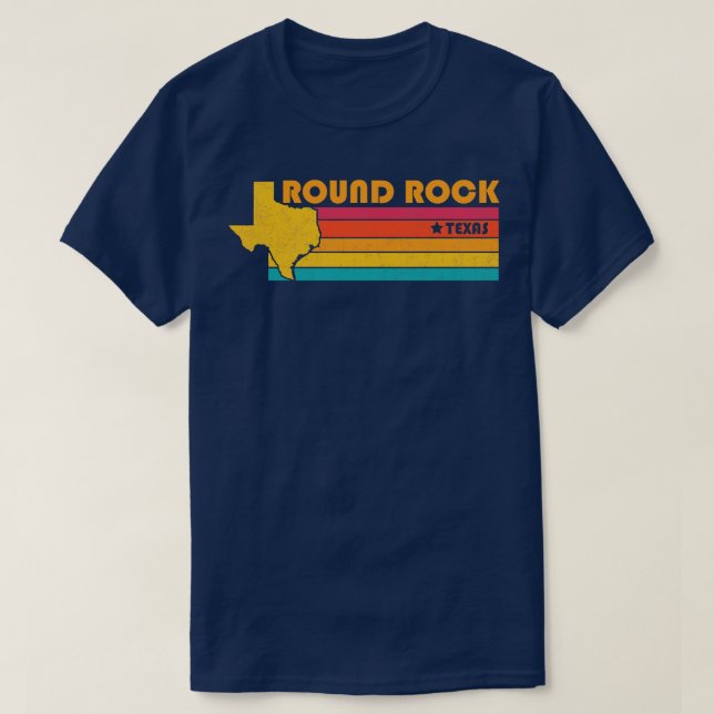 T-shirt Round Rock Texas Vintage Souvenir déshabillé (Design devant)