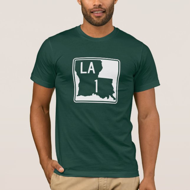 T-shirt Route 1, Louisiane, Etats-Unis (Devant)