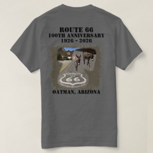 T-shirt Route 66 100e anniversaire Oatman Arizona Retour