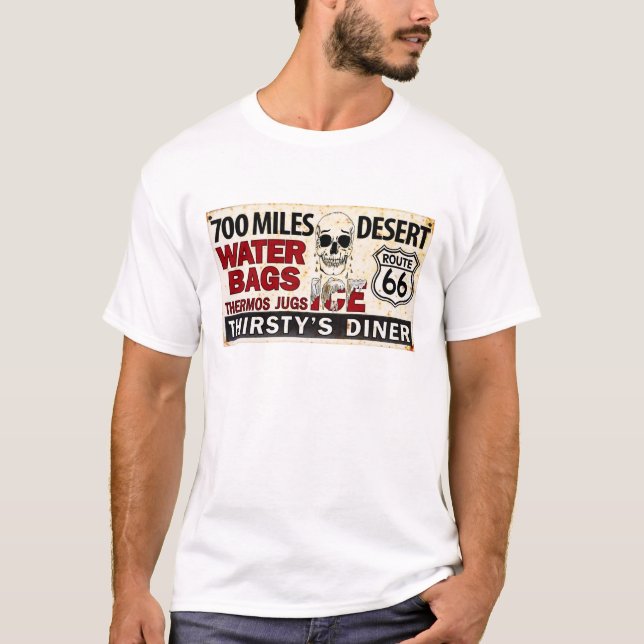 T-shirt Route 66 - 700 miles panneau routier du désert (Devant)