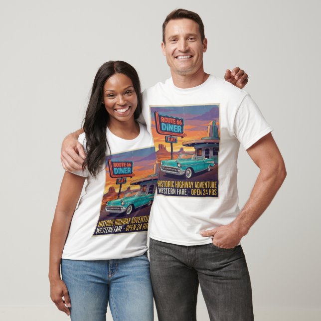 T-shirt Route 66 Classique Vintage (Unisexe)