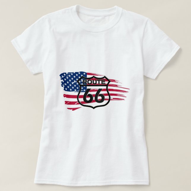 T-shirt Route 66 de l'Amérique (Design devant)