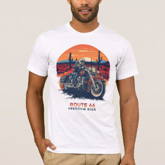 T-shirt Route 66 Freedom Ride Vintage Motorcycle Adventure