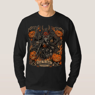 T-shirt Route 66 Halloween Motard ,Vivez pour Rouler Vario