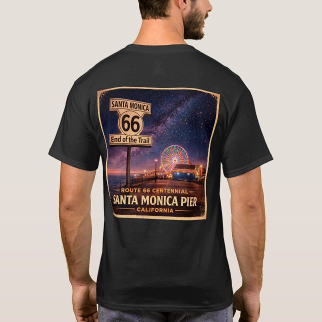 T-Shirt Route 66 Pier Lights Roadtrip (Dos)