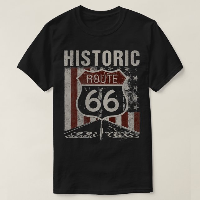 T-shirt Route 66 Route Amérique Vintage (Design devant)