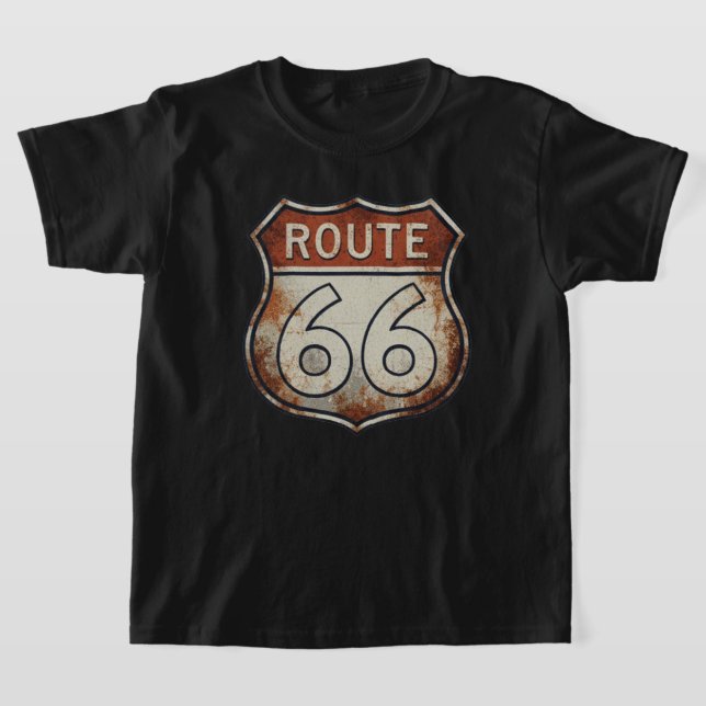 T-shirt Route 66 Rusty Road Sign (Poser)