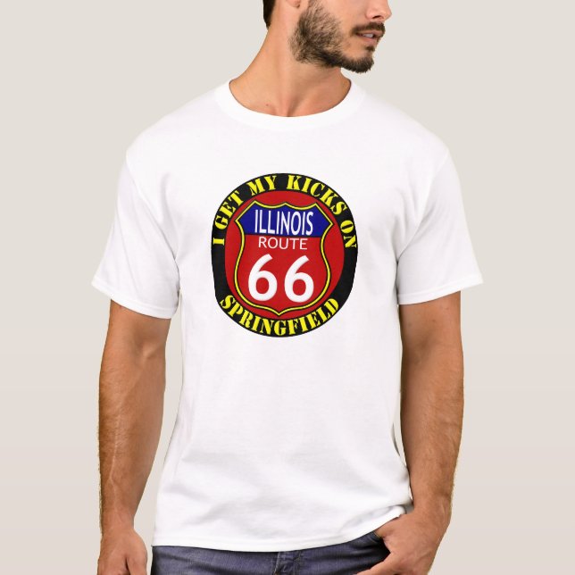 T-SHIRT ROUTE 66 SPRINGFIELD ILLINOIS (Devant)