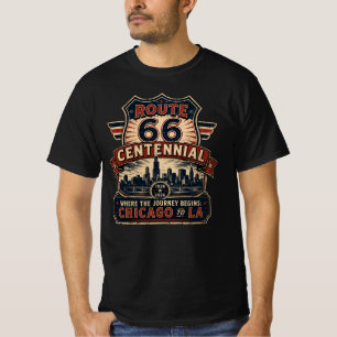 T-shirt Route 66 Tenue de route du centenaire de Chicago