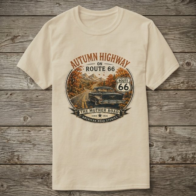 T-shirt Route 66 Vintage d'Automne (Créateur téléchargé)