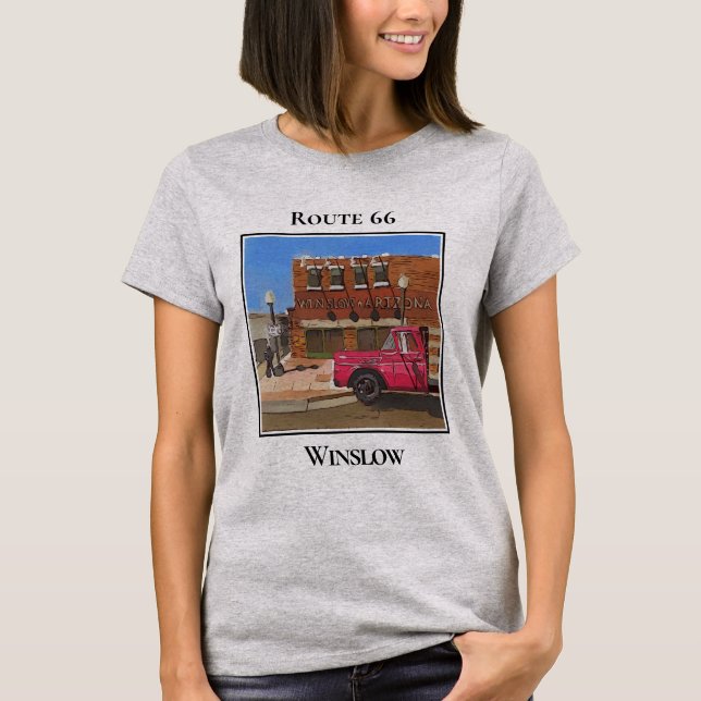 T-shirt Route 66, Winslow Arizona (Devant)