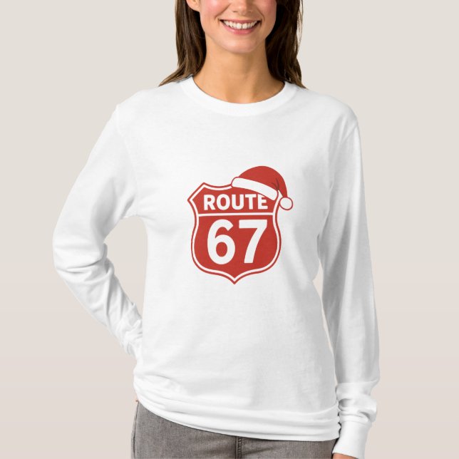 T-shirt Route 67 – Édition Santa Noël Vintage (Devant)