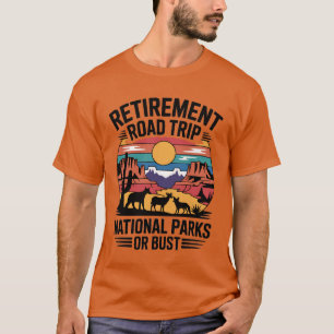 T-shirt Route de la retraite Voyage dans les parcs nationa