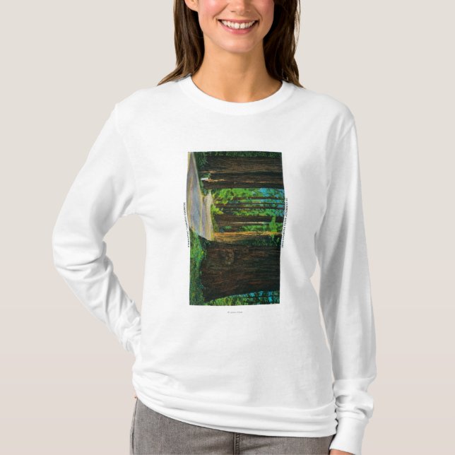 T-shirt Route de séquoia en parc de séquoia d'état de (Devant)