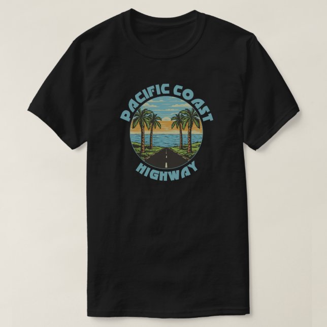T-shirt Route du Pacifique Palm Trees (Design devant)