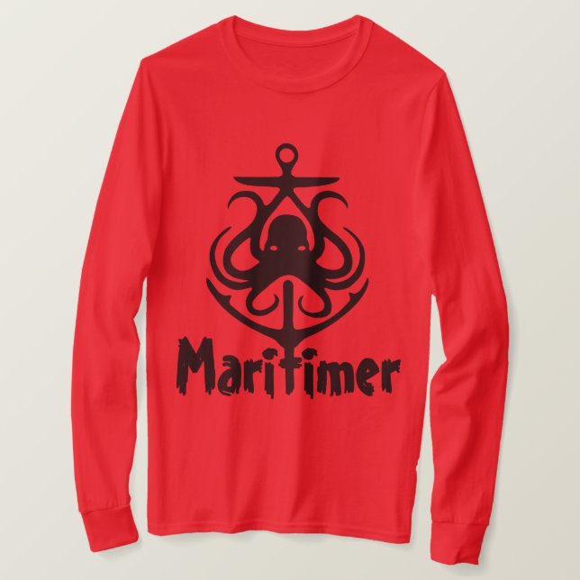 T-shirt Route du phare nautique Maritimer Ancre pieuvre (Design devant)