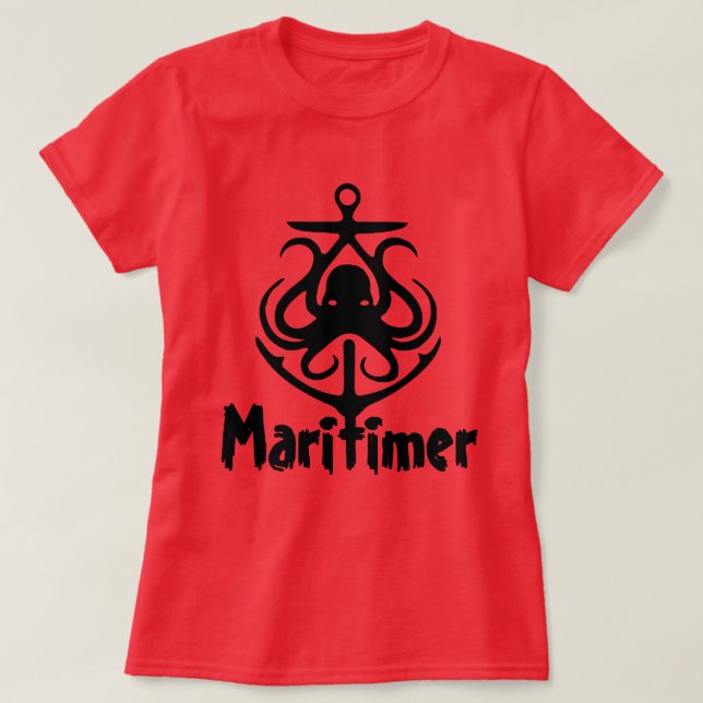 T-shirt Route du phare nautique Maritimer Ancre pieuvre (Design devant)