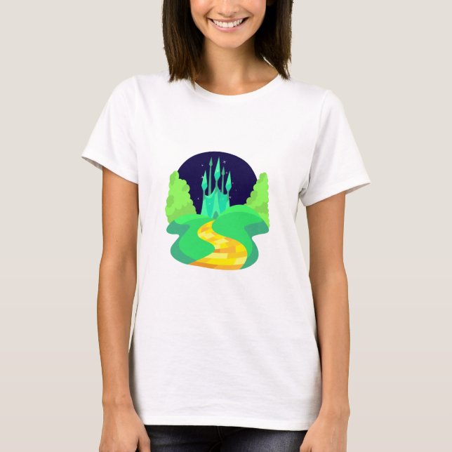 T-shirt route en brique jaune (Devant)