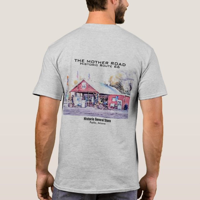 T-shirt Route historique 66 Arizona General Store Aquarell (Dos)