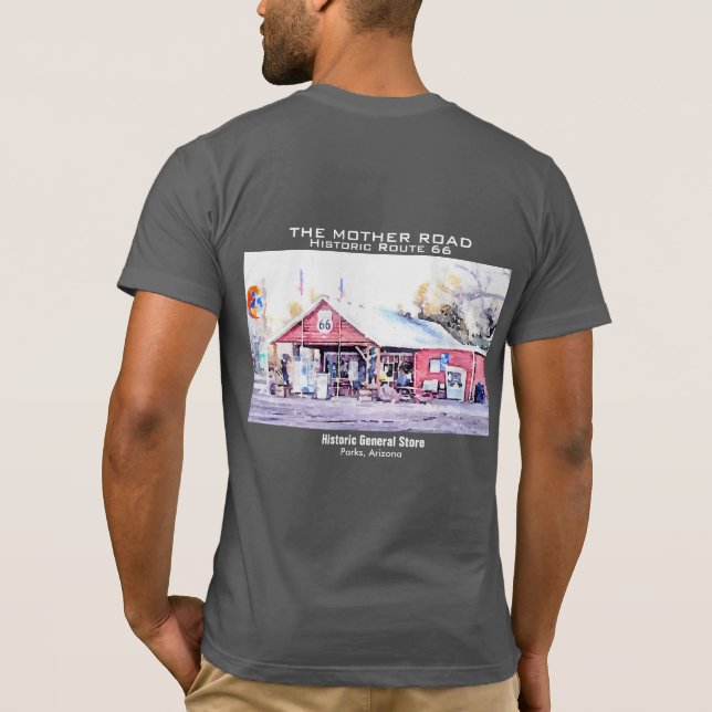 T-shirt Route historique 66 Arizona General Store Aquarell (Dos)