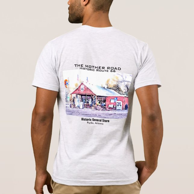 T-shirt Route historique 66 Arizona General Store Aquarell (Dos)