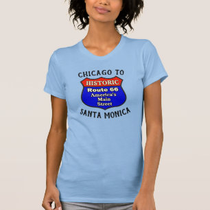 T-shirt Route historique 66 Chicago - Père Noël Monica