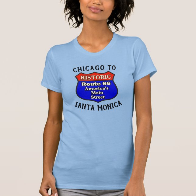 T-shirt Route historique 66 Chicago - Père Noël Monica (Devant)
