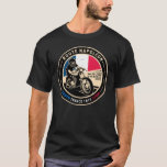 T-shirt Route Napoléon | France | Motorcycle<br><div class="desc">Route Napoléon fait dans un emblème vintage et en détresse. C'est une route célèbre qui suit la route empruntée par Napoléon dans sa fuite de 1815 d'Elbe à Grenoble.</div>