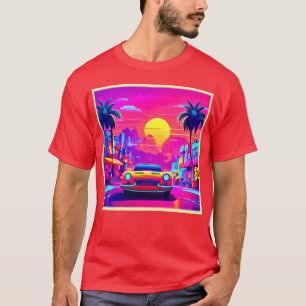 T-shirt Route Neon Sunset City