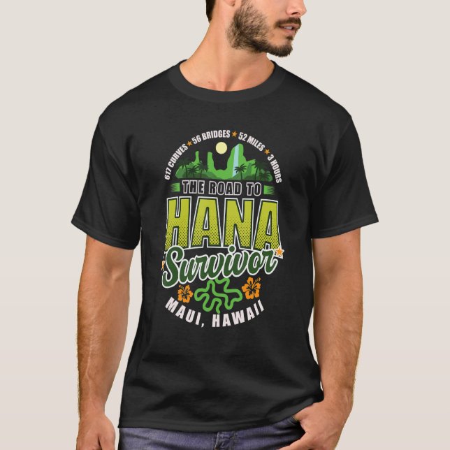 T-shirt Route Vers Hana Survivor Curvy Palm Maui Hawaii 1 (Devant)