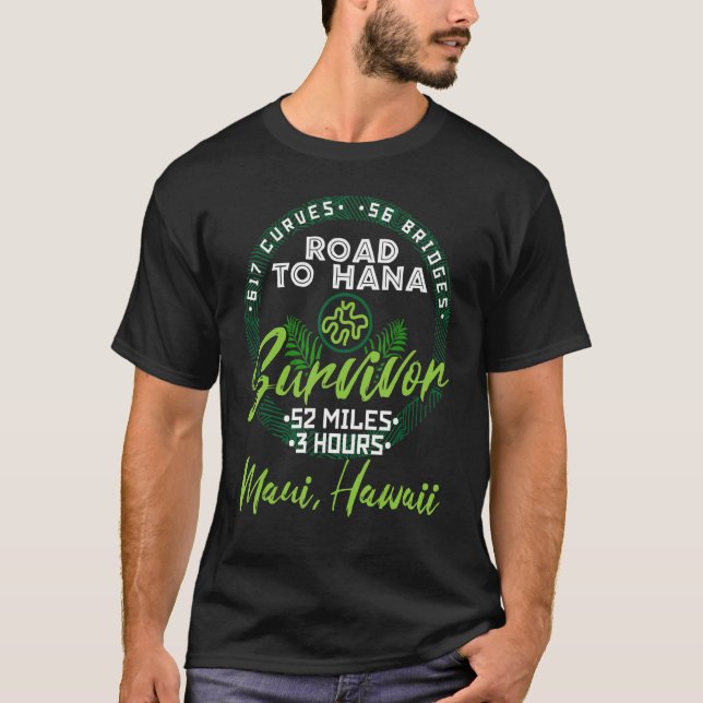 T-shirt Route Vers Hana Survivor Curvy Palm Maui Hawaii 1 (Devant)