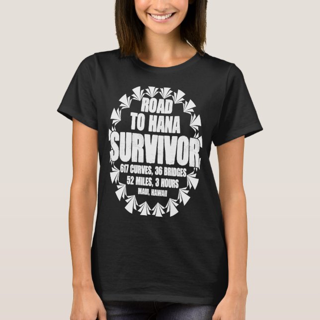 T-shirt Route Vers Hana Survivor Curvy Palm Maui Hawaii 1 (Devant)