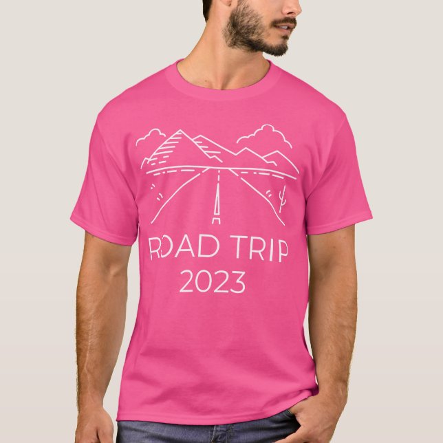 T-shirt Route Voyage Souvenir 2023 Camper Randonnée Famil (Devant)