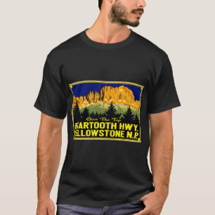 T-shirt Route Yellowstone Beartooth Wyoming Montana Vin