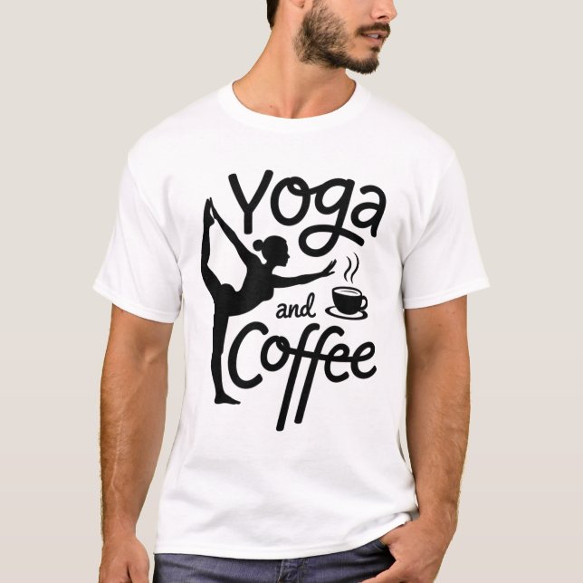 T-shirt Routine matinale consciente de yoga et de café  (Devant)