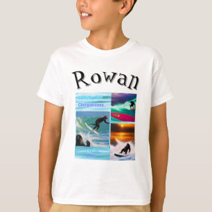 T-shirt Rowan Nom Avec Des Chimpanzés Qui Surfeurs,