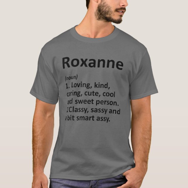 T-shirt ROXANNE Définition Personnalisé Funny Birthday Gif (Devant)