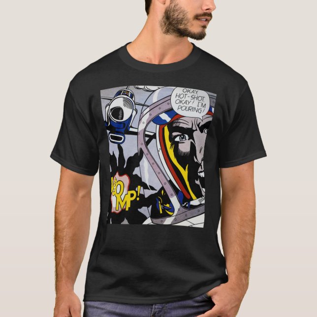 T-shirt Roy Lichtenstein Ok Hot Shot, D'Accord !  T classi (Devant)
