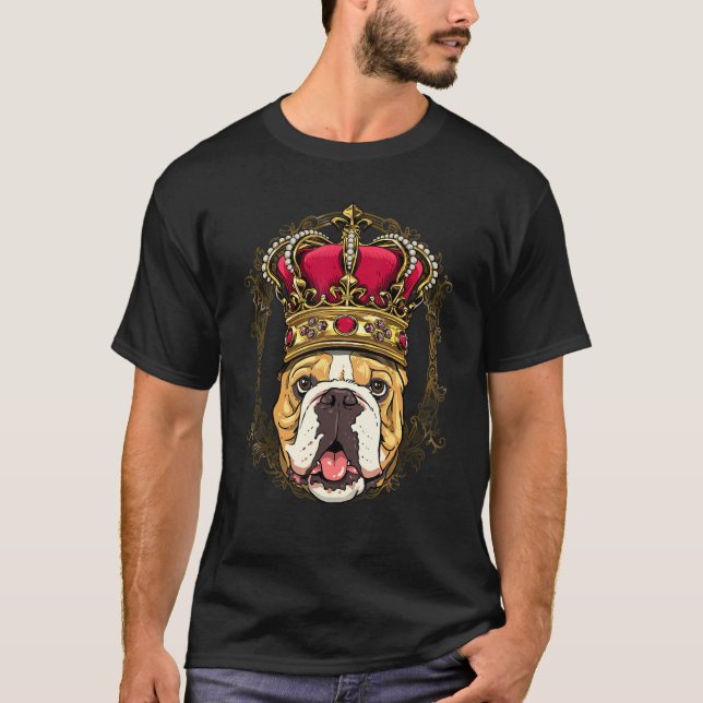 T-shirt Royal American Bulldog King Queen Princess Dog Bul (Devant)