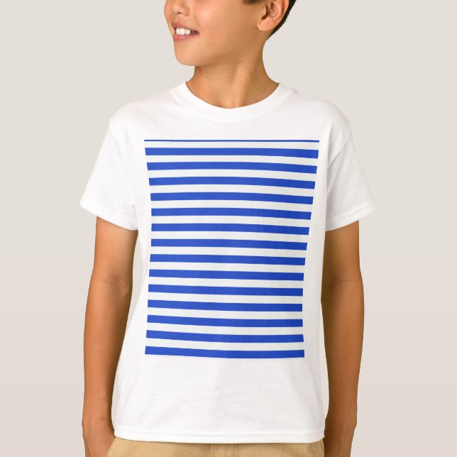 T-shirt Royal Blue Combination Stripes par Shirley Taylor (Devant)