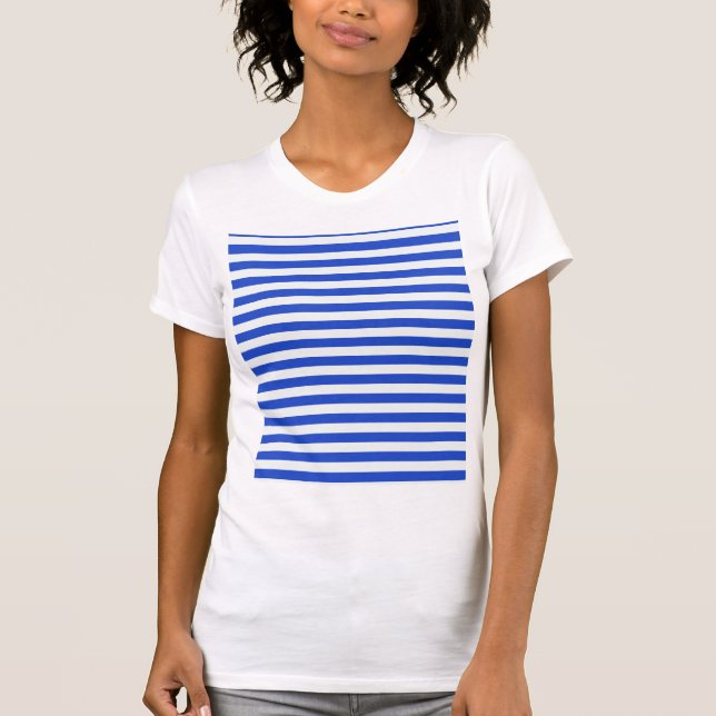 T-shirt Royal Blue Combination Stripes par Shirley Taylor (Devant)