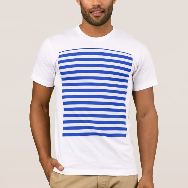 T-shirt Royal Blue Combination Stripes par Shirley Taylor (Devant)