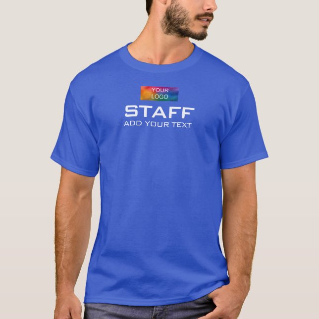 T-shirt Royal Blue Staff Membre double face Custom Hommes (Devant)